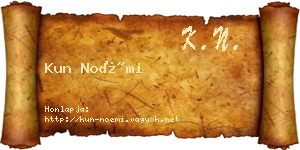 Kun Noémi névjegykártya